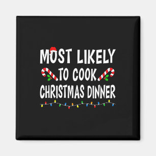 Aimant Très Probable De Cuisiner Le Dîner De Noël Famille