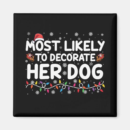 Aimant Très Probable De Décorer Sa Famille De Chiens Noël (Devant)