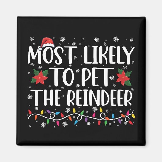 Aimant Très Probable De Pet La Famille De Noël Reindeer (Devant)