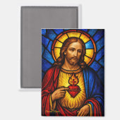 Aimant Très Saint-Cœur de Jésus (Recto/Verso)