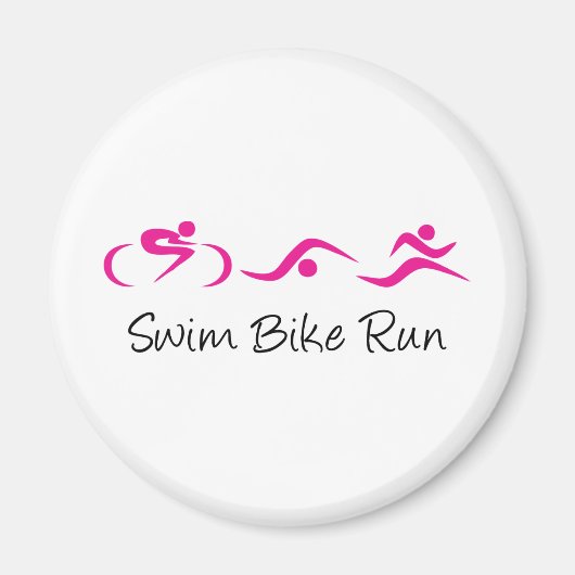 Aimant Tri Femmes : Swim.Bike.Run (Devant)