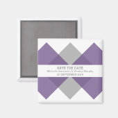 Aimant Triade géométrique gris violet Enregistrer l'aiman (Recto/Verso)