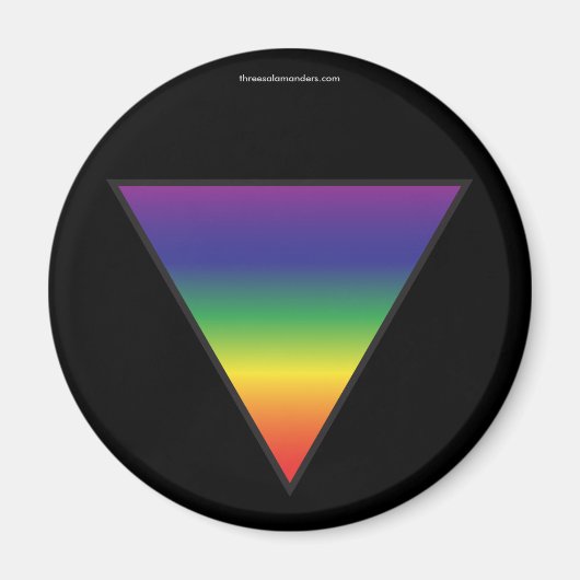 Aimant triangle arc-en-ciel - Arrière - plan noir (Devant)