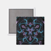 Aimant Triangle bleu et violet Mandala (Recto/Verso)