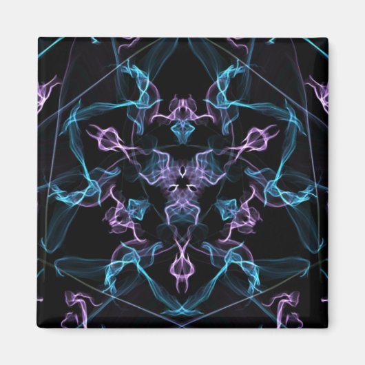 Aimant Triangle bleu et violet Mandala (Devant)