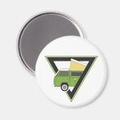 Aimant triangle classique camper vert camper van (Recto/Verso)