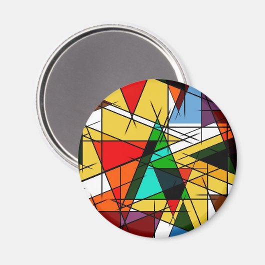 Aimant Triangle Coloré Géométrique Moderne (Recto/Verso)