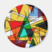 Aimant Triangle Coloré Géométrique Moderne (Devant)