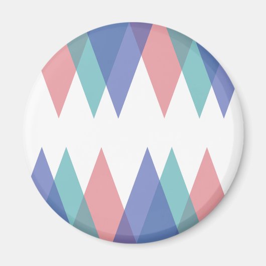 Aimant Triangles bleu et corail (Devant)