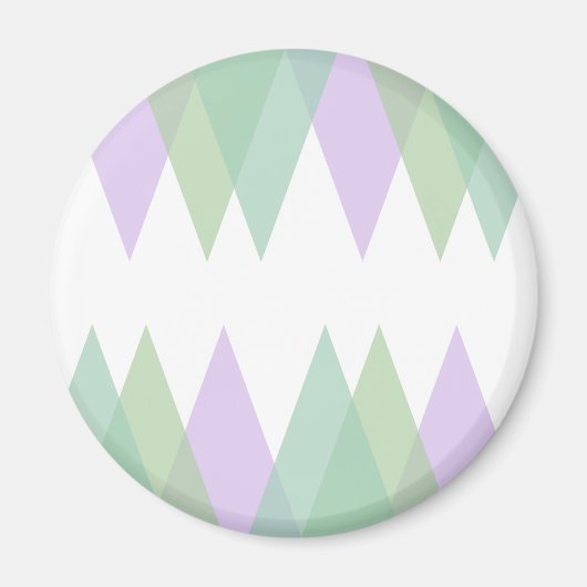 Aimant Triangles vert et lilas (Devant)