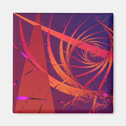 Aimant Triangulation Cool Abstrait Art Fractal (Devant)