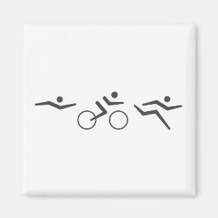 Aimant Triathlon course à vélo nage