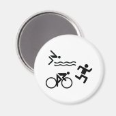 Aimant Triatholon - course à vélo nage (Recto/Verso)