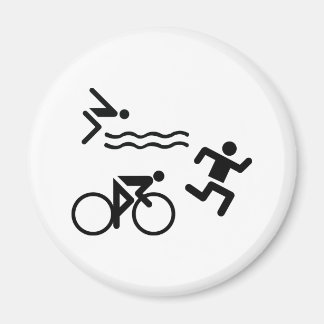 Aimant Triatholon - course à vélo nage