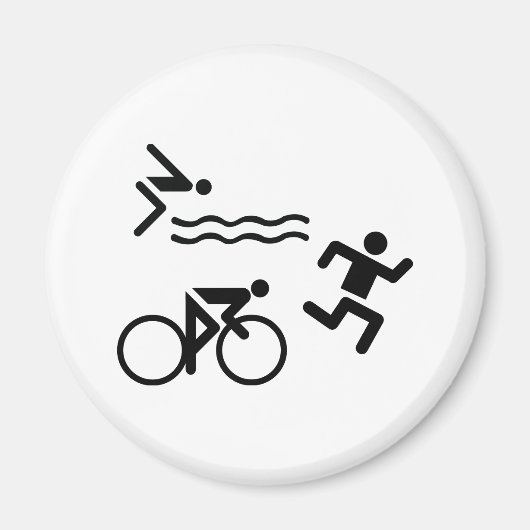 Aimant Triatholon - course à vélo nage (Devant)