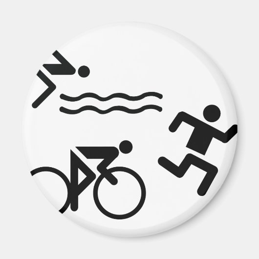 Aimant Triatholon - course à vélo nage (Devant)