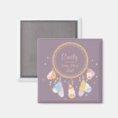 Aimant Tribal Boho Dreamcatcher New Baby Keepsaké Purple (Recto/Verso)