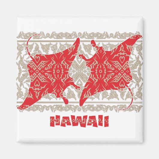 Aimant Tribal-Manta-Ray-Rouge (Devant)