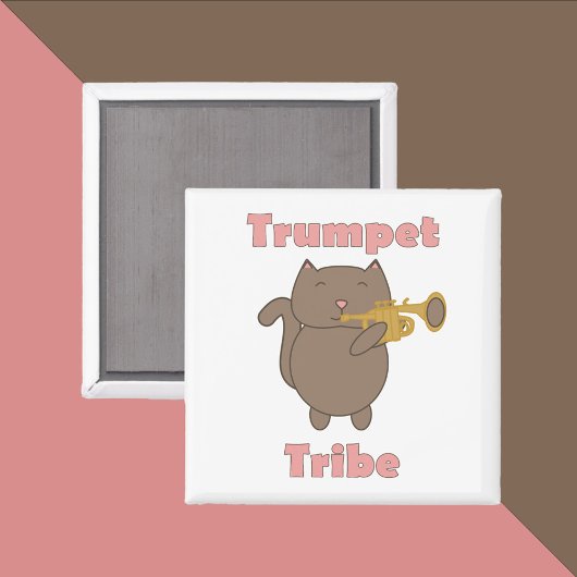 Aimant Tribu Trompette Chat Rose