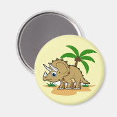 Aimant Tricératops Dans Un Climat Tropical. (Recto/Verso)