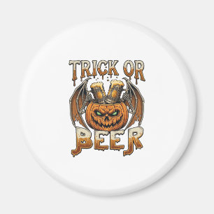 Aimant Trick Or Beer Halloween Citrouille Squelette Ailes
