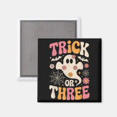 Aimant Trick Or Three 3 Ans Anniversaire Groovy Fantôme H (Recto/Verso)