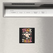 Aimant Trick Or Three 3 Ans Anniversaire Groovy Fantôme H (In Situ (Lave-vaisselle))