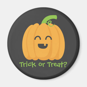 Aimant Trick or Treat avec une citrouille mignonne pour H