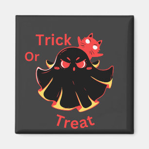 Aimant Trick Or Treat Gentil Fantôme et Chat Noir d'Hallo