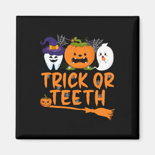 Aimant Trick Ou Dents Dentiste Dentiste Halloween Squa De
