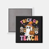 Aimant Trick Ou Enseigner Cute Ghost Coffee Citrouilles H (Recto/Verso)