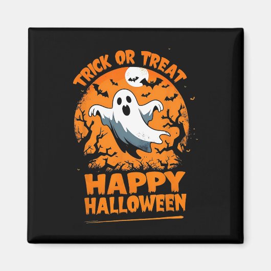 Aimant Trick Ou Traiter Happy Halloween Costume Fun Fantô (Devant)