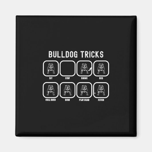 Aimant Tricks - Fun Bulldog Training Favoris (Devant)