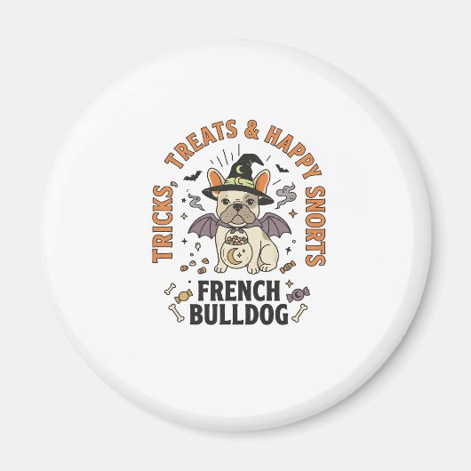 Aimant Trickster Bouledogue Français Halloween (Devant)