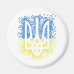 Aimant Trident de l'emblème ukrainien tryzub dispersant l