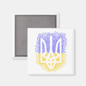 Aimant Trident heraldique ukrainien tryzub étoiles disper (Recto/Verso)