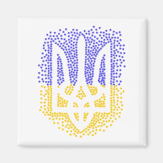 Aimant Trident heraldique ukrainien tryzub étoiles disper (Devant)