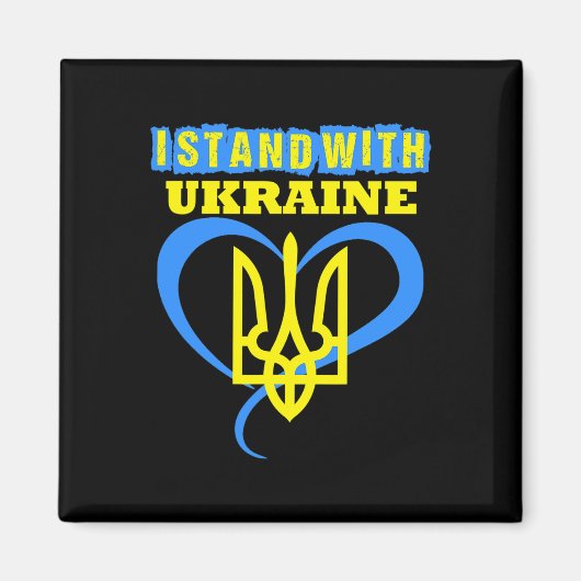 Aimant Trident ukrainien Drapeau ukrainien Drapeau ukrain (Devant)