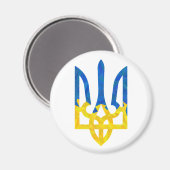 Aimant Trident ukrainien polygonal faible (Recto/Verso)
