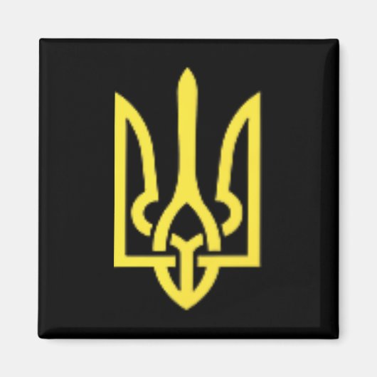 Aimant Trident ukrainien - Symbole ukrainien Tryzub (Devant)