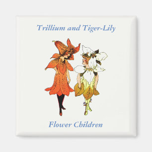 Aimant Trillium et Tiger-Lily, Livre de fleurs géantes