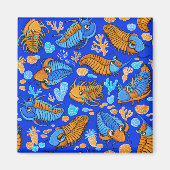 Aimant Trilobites sur arrière - plan bleu foncé (motif en (Devant)