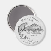 Aimant Trimestre de l'État de Washington Gris (Recto/Verso)