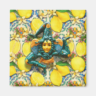 Aimant Trinacria Sicile Italie Fierté Carreaux de citron 