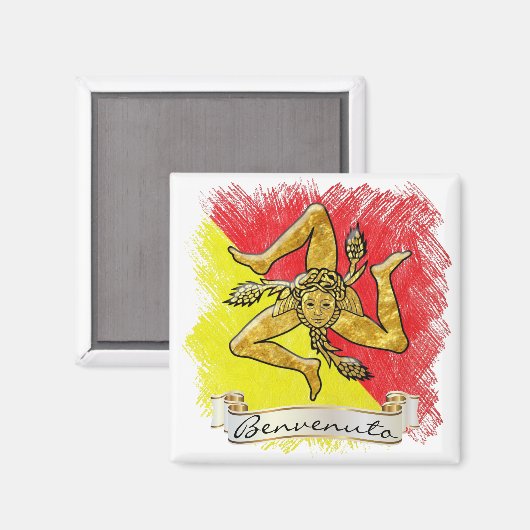 Aimant Trinacrie sicilienne Benvenuto (Recto/Verso)