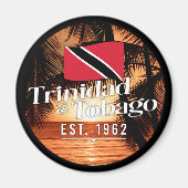 Aimant "Trinidad & Tobago Est. Coucher De Soleil De 1962 (Devant)