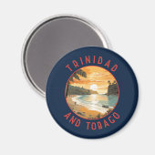 Aimant Trinité-et-Tobago Caribbean Distressed Circle (Recto/Verso)