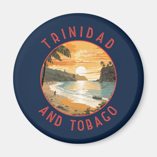 Aimant Trinité-et-Tobago Caribbean Distressed Circle (Devant)