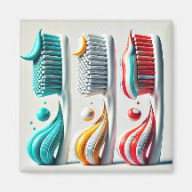 Trio Brosse à dents. Art minimaliste pour Clinique