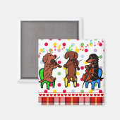 Aimant Trio chaîne Dachshund (Recto/Verso)